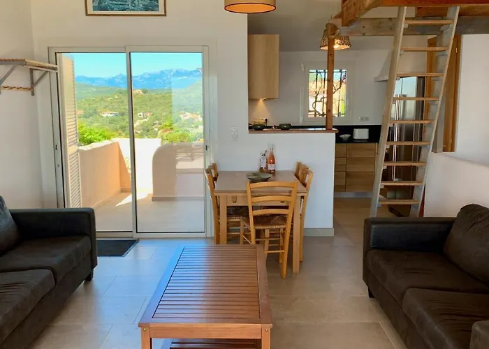 度假居 Maison 4 Pieces, Vue Panoramique, Piscine, Climatisation, Pres De Palombaggia 维琪奥港